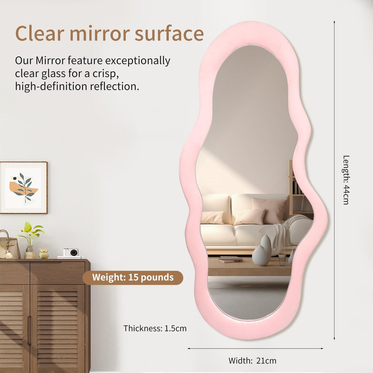 Cloud Reflekt Mirror – Handcrafted Soft-Edge Fabric Wall Décor