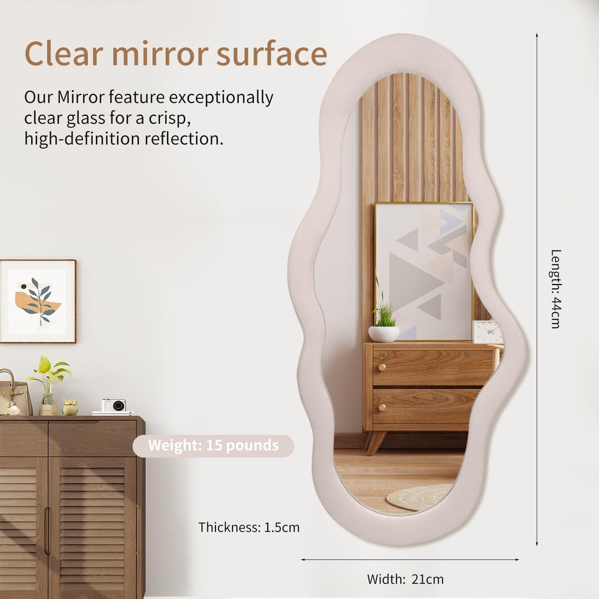 Cloud Reflekt Mirror – Handcrafted Soft-Edge Fabric Wall Décor