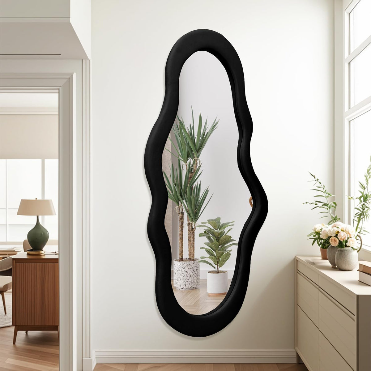 Cloud Reflekt Mirror – Handcrafted Soft-Edge Fabric Wall Décor
