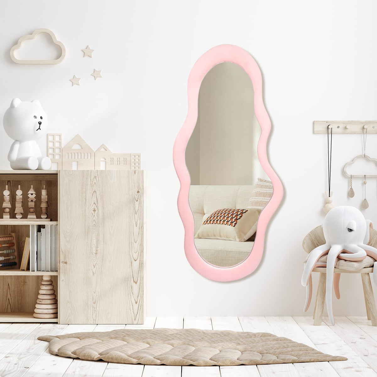 Cloud Reflekt Mirror – Handcrafted Soft-Edge Fabric Wall Décor