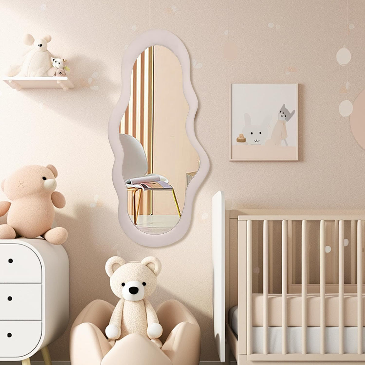 Cloud Reflekt Mirror – Handcrafted Soft-Edge Fabric Wall Décor