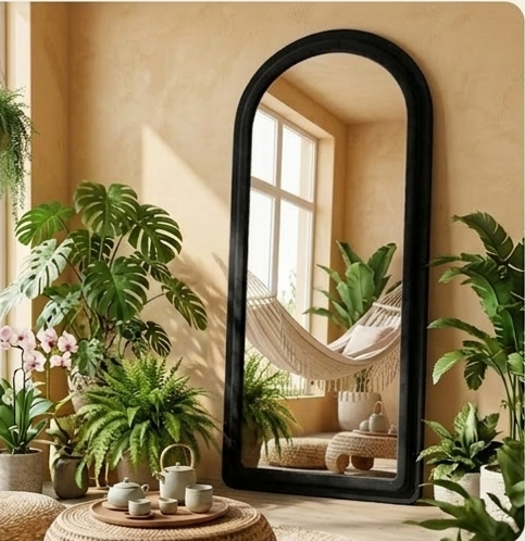 Arched Fabric Mirror – Handcrafted Full-Length Statement Wall Décor