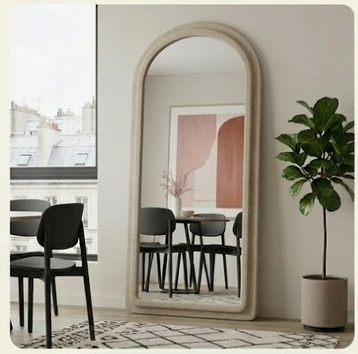Arched Fabric Mirror – Handcrafted Full-Length Statement Wall Décor