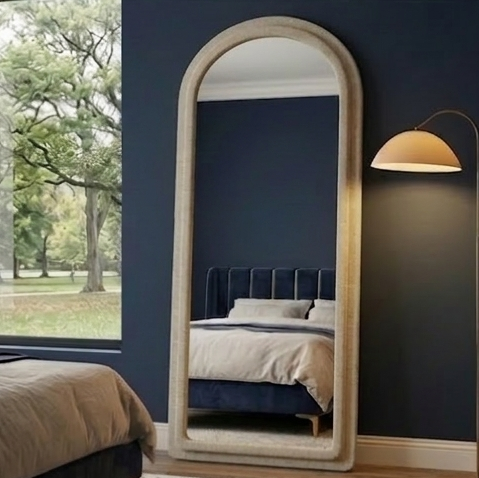 Arched Fabric Mirror – Handcrafted Full-Length Statement Wall Décor