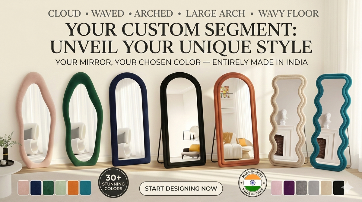 Arched Fabric Mirror – Handcrafted Full-Length Statement Wall Décor