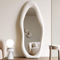 Viral Pinterest Cloud Mirror | Luxury Full Length Upholstered Mirror with Soft Sponge Padding |Modern Bedroom, Dressing Room & Studio Décor (Cream White, 60x160 cm) (White)