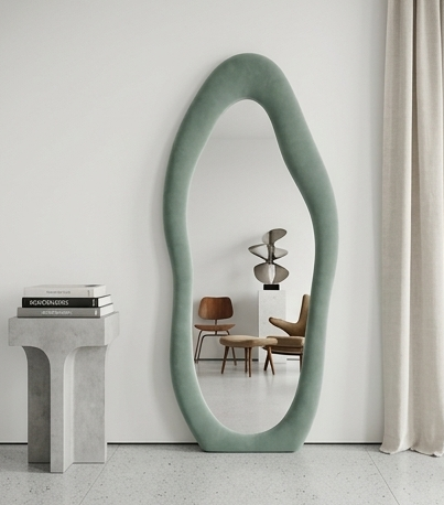 Luxe Cloud Mirror – Handcrafted Organic Fabric Statement Mirror