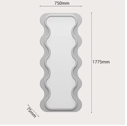 Waved Flat Top Fabric Mirror – Layered Statement Wall Décor
