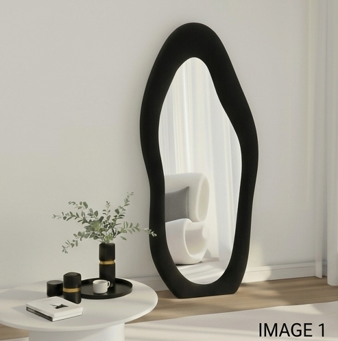Luxe Cloud Mirror – Handcrafted Organic Fabric Statement Mirror