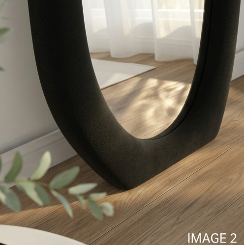 Luxe Cloud Mirror – Handcrafted Organic Fabric Statement Mirror