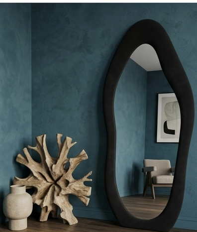 Luxe Cloud Mirror – Handcrafted Organic Fabric Statement Mirror