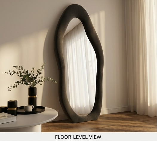 Luxe Cloud Mirror – Handcrafted Organic Fabric Statement Mirror