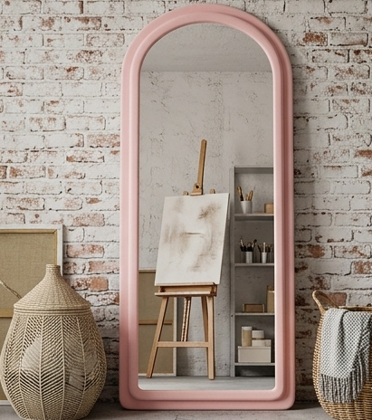 Arched Fabric Mirror – Handcrafted Full-Length Statement Wall Décor