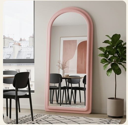 Arched Fabric Mirror – Handcrafted Full-Length Statement Wall Décor