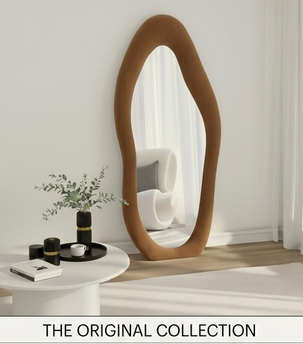 Luxe Cloud Mirror – Handcrafted Organic Fabric Statement Mirror
