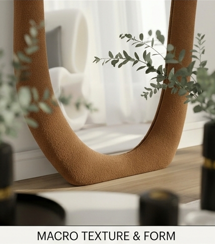 Luxe Cloud Mirror – Handcrafted Organic Fabric Statement Mirror