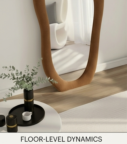 Luxe Cloud Mirror – Handcrafted Organic Fabric Statement Mirror