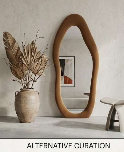 Luxe Cloud Mirror – Handcrafted Organic Fabric Statement Mirror