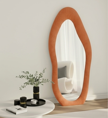 Luxe Cloud Mirror – Handcrafted Organic Fabric Statement Mirror