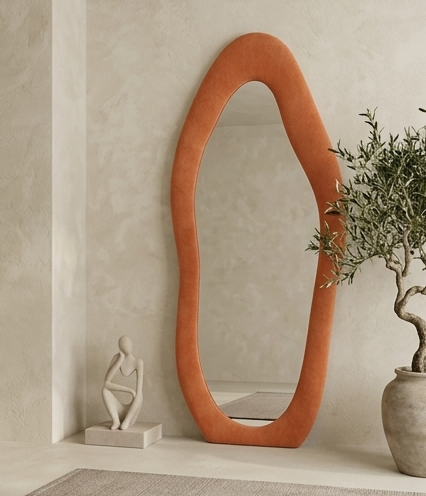 Luxe Cloud Mirror – Handcrafted Organic Fabric Statement Mirror
