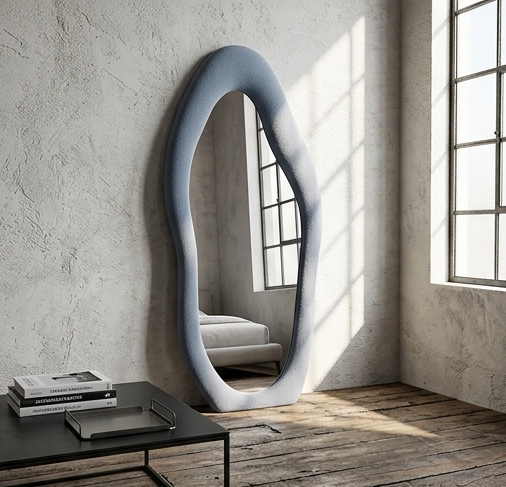 Luxe Cloud Mirror – Handcrafted Organic Fabric Statement Mirror