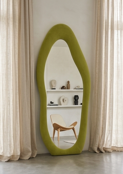 Luxe Cloud Mirror – Handcrafted Organic Fabric Statement Mirror