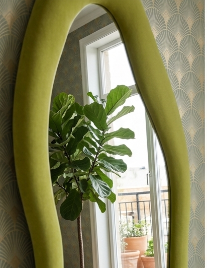 Luxe Cloud Mirror – Handcrafted Organic Fabric Statement Mirror