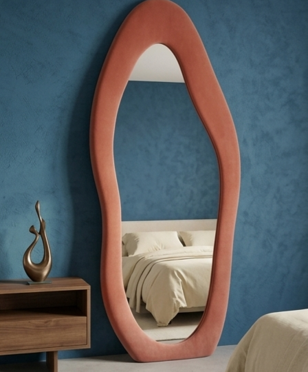 Luxe Cloud Mirror – Handcrafted Organic Fabric Statement Mirror