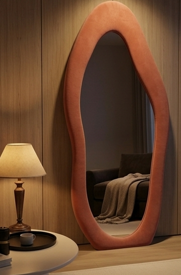 Luxe Cloud Mirror – Handcrafted Organic Fabric Statement Mirror