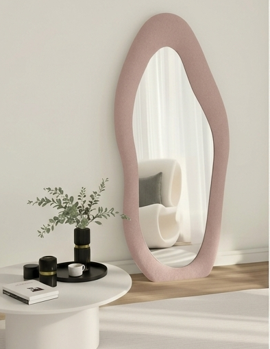 Luxe Cloud Mirror – Handcrafted Organic Fabric Statement Mirror