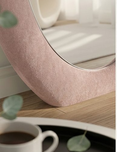 Luxe Cloud Mirror – Handcrafted Organic Fabric Statement Mirror