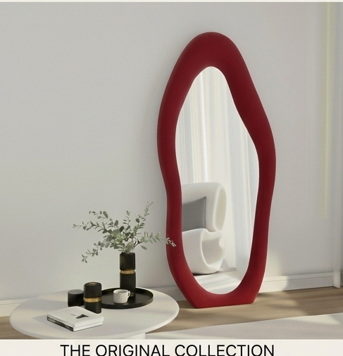 Luxe Cloud Mirror – Handcrafted Organic Fabric Statement Mirror