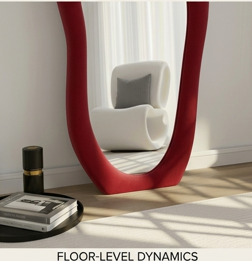 Luxe Cloud Mirror – Handcrafted Organic Fabric Statement Mirror