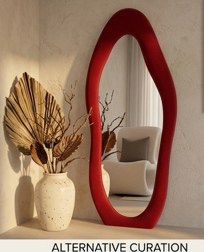 Luxe Cloud Mirror – Handcrafted Organic Fabric Statement Mirror