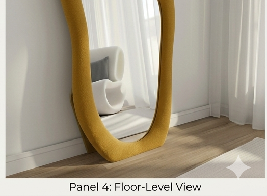 Luxe Cloud Mirror – Handcrafted Organic Fabric Statement Mirror